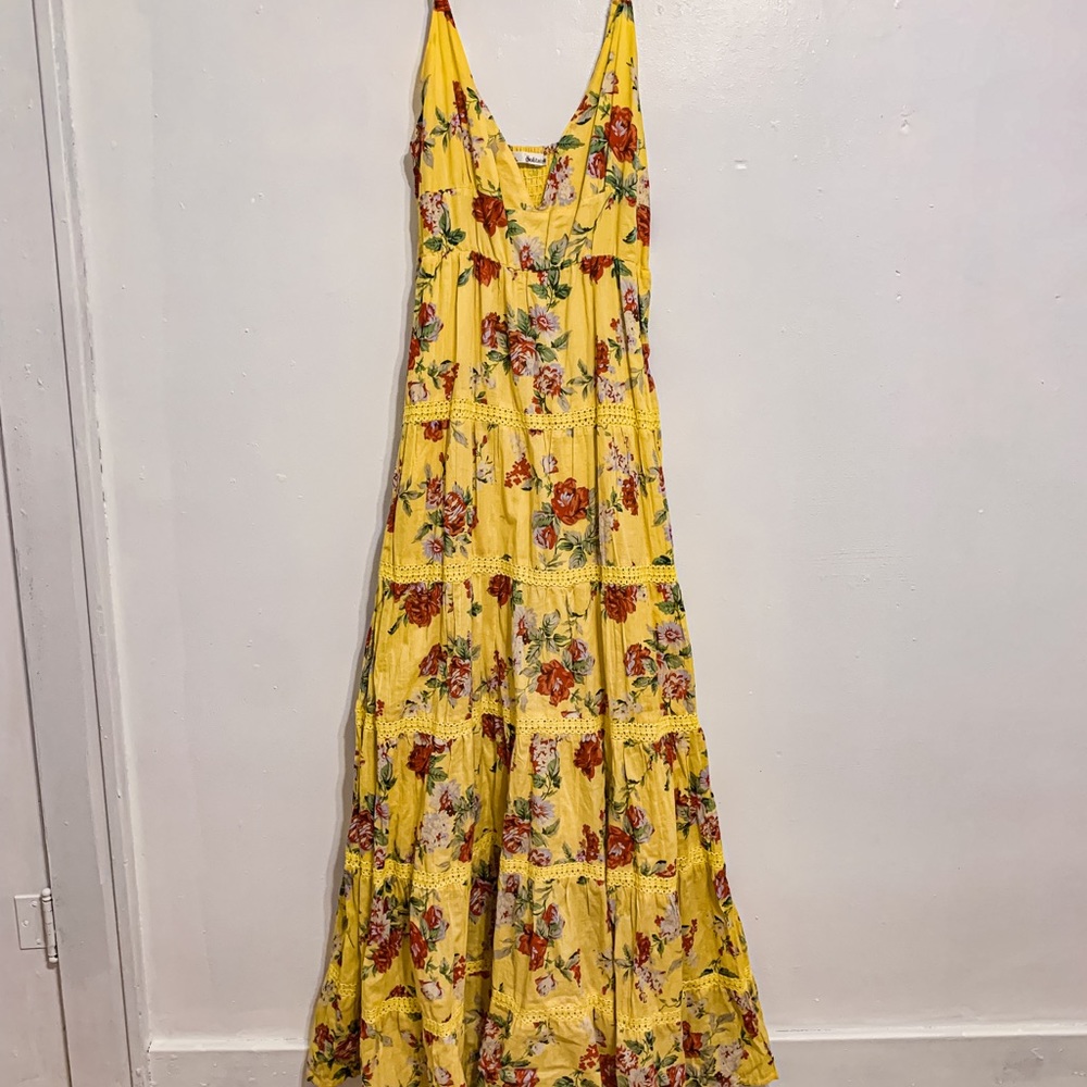 Bright yellow maxi dress
